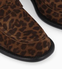 Mocassin à talon à bout carré - Anaïs 50 - Cuir velours - Mocassins - Escarpins|Mocassins