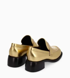 Best Mocassin à talon à bout carré - Anaïs 50 - Cuir métallisé - Mocassins - Escarpins|Mocassins