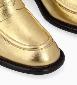 Best Mocassin à talon à bout carré - Anaïs 50 - Cuir métallisé - Mocassins - Escarpins|Mocassins